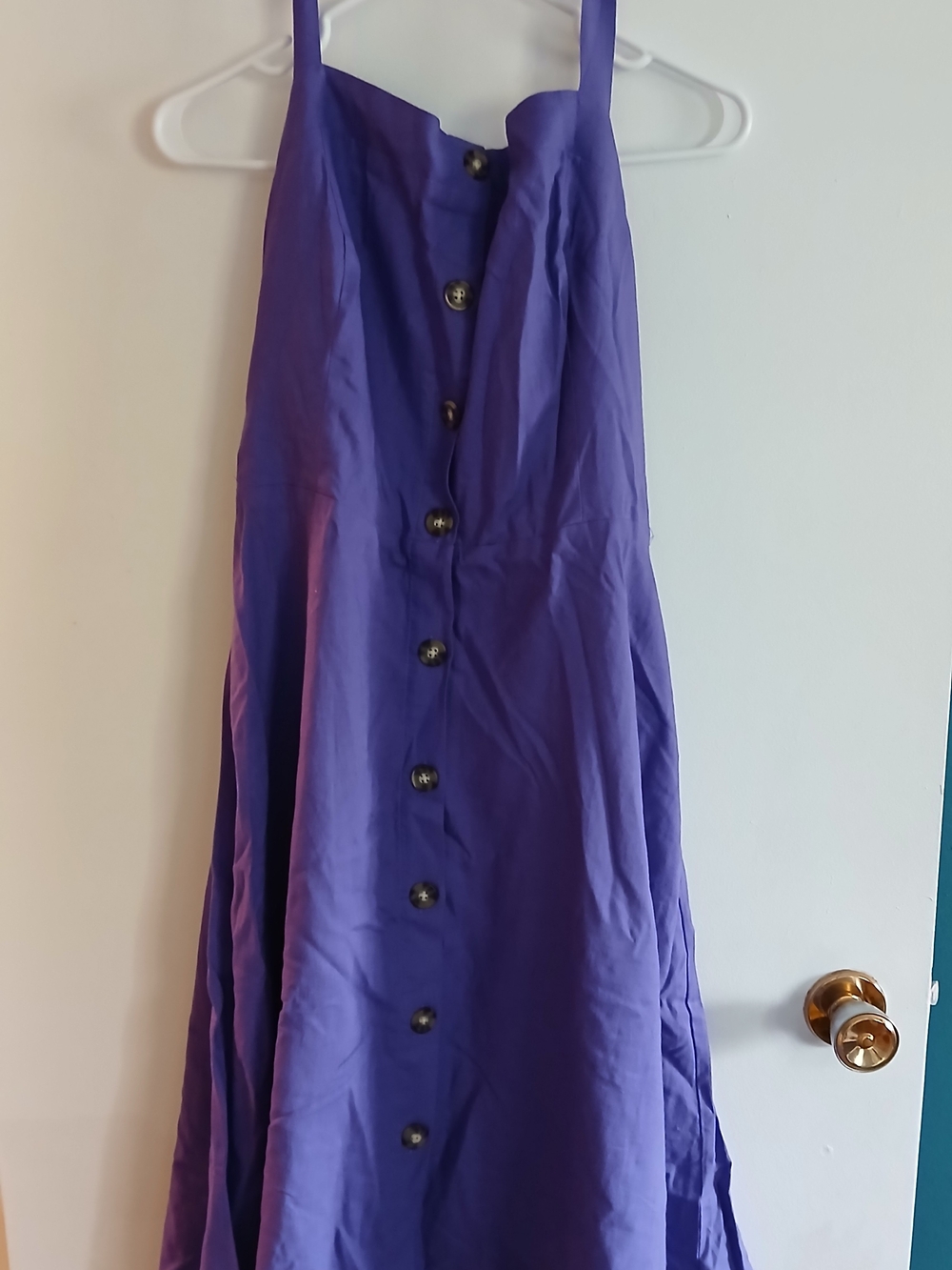 Brand New Reitmans Linen Blend Purple Elastic-Back Halter Dress